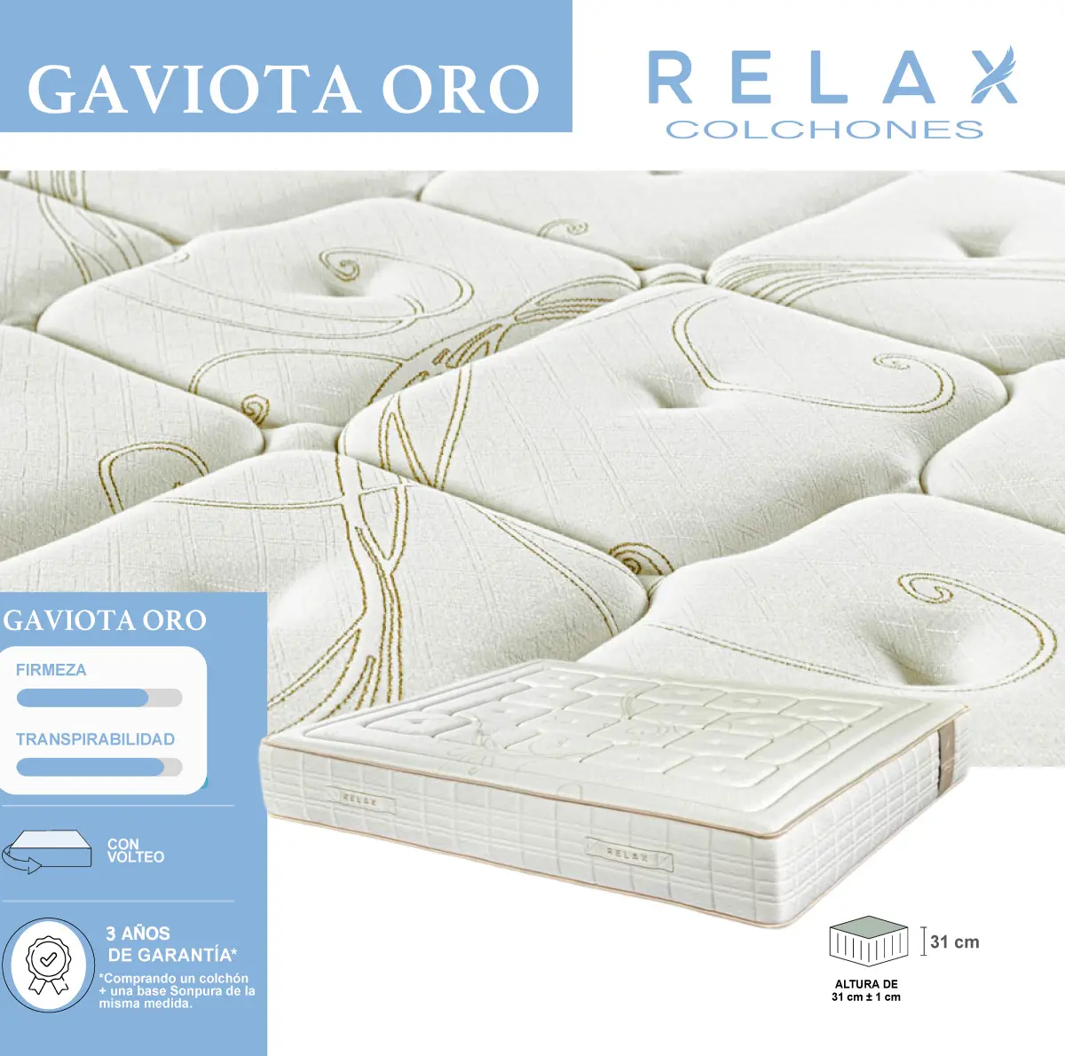 COLCHÓN GAVIOTA ORO